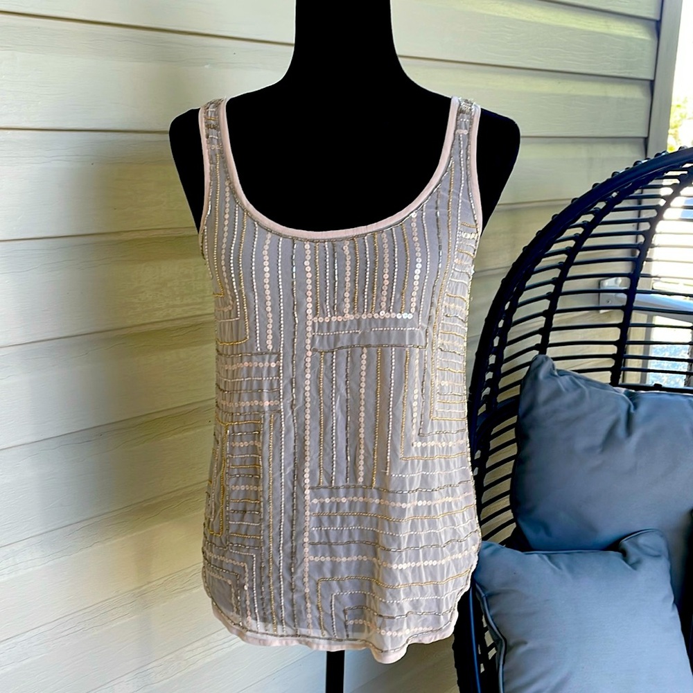 Guess sequin + beaded tank. XS